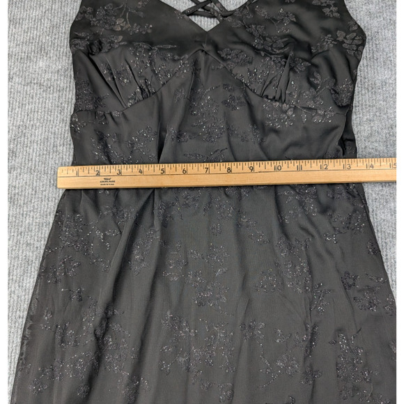 Vintage CDC Dress Women 8 Whimsigoth Dark Romantic Sheer Vamp 90s Fairy Babydoll - Picture 3 of 9